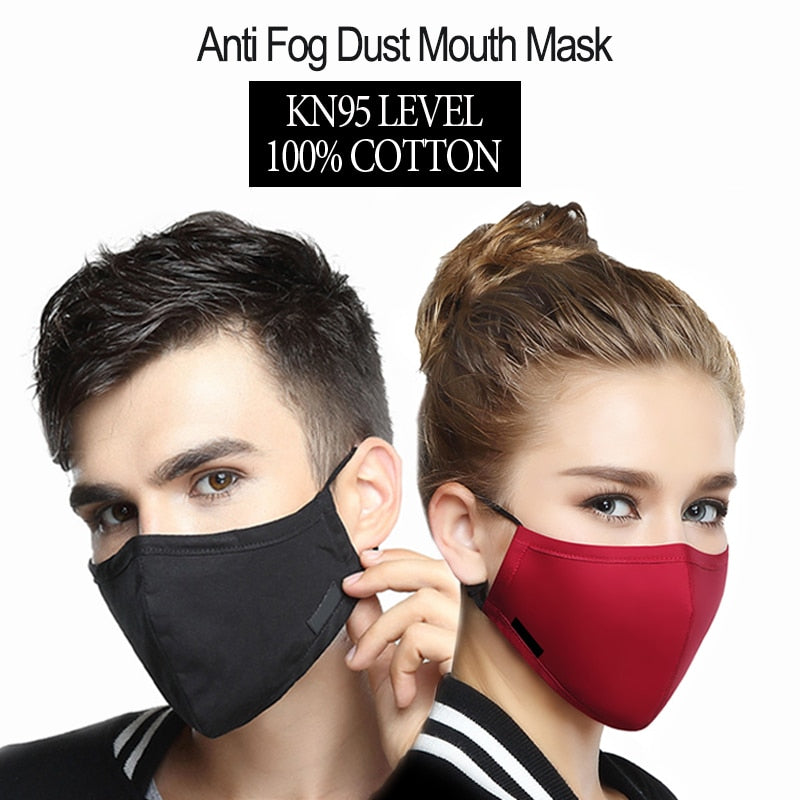 Pure Cotton Reusable Anti Fog Dust Mouth Mask Health Care Man Women corono viris